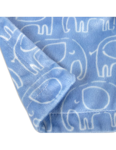Manta Minky Elefante Azul Esenciales para Bebés Cuna