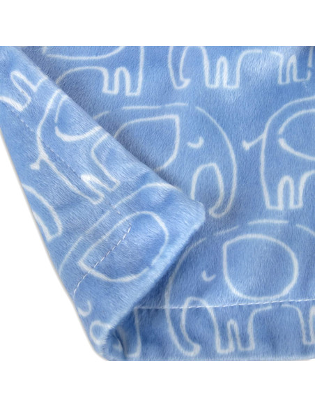 Manta Minky Elefante Azul Esenciales para Bebés Cuna Manta Minky Elefante Azul Esenciales para Bebés Cuna