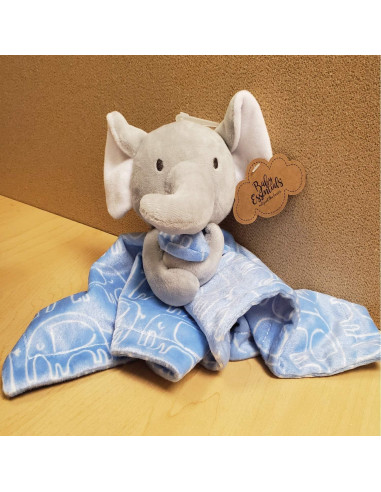 Manta Minky Elefante Azul Esenciales para Bebés Cuna