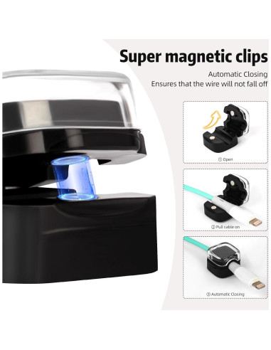 Organizador de Cables Magnético MAWFOZIN - Paquete de 6 Clips Adhesivos