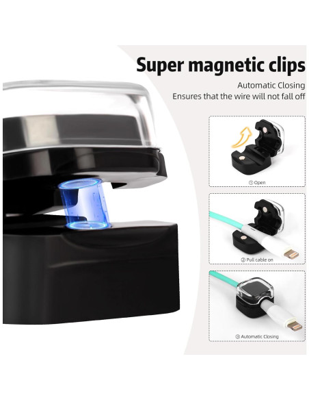 Organizador de Cables Magnético MAWFOZIN - Paquete de 6 Clips Adhesivos Organizador de Cables Magnético MAWFOZIN - Paquete de 6 Clips Adhesivos