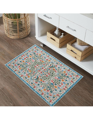 Alfombra de Baño Antideslizante Urtlmaji Beige Floral 45.7x66 cm