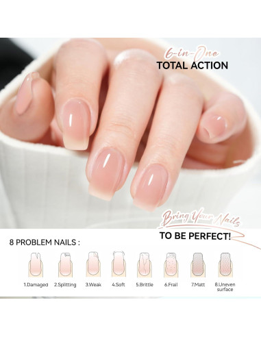 Gel Endurecedor de Uñas Gelike EC 15ml Rubor Nude 6 en 1