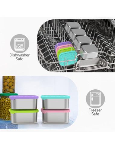 Contenedores de Snack SOPHICO Acero Inoxidable 14oz 4 Pack