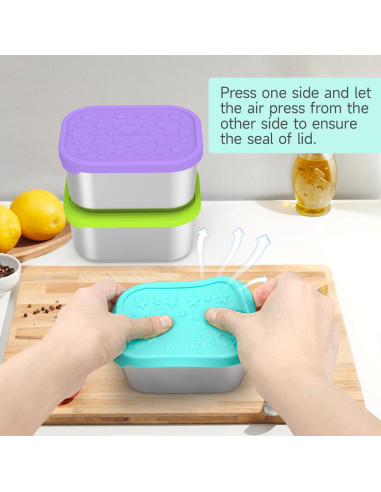 Contenedores de Snack SOPHICO Acero Inoxidable 14oz 4 Pack