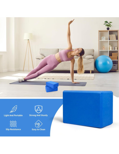 Bloques de Yoga H.J. Immbir 4-Pack EVA Antideslizantes 22.86x15.24x7.62 cm