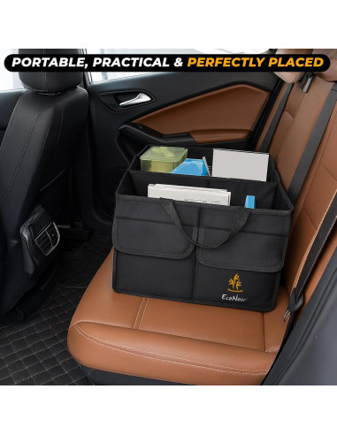 Organizador de Maletero EcoNour Plegable 49L para Auto - Negro