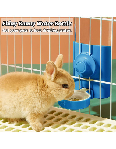 Botella de Agua Colgante Fhiny para Mascotas 600ml 2 PCS Azul