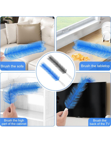 Juego de 2 Cepillos Limpiadores de Ventilador Yuanchu Azul