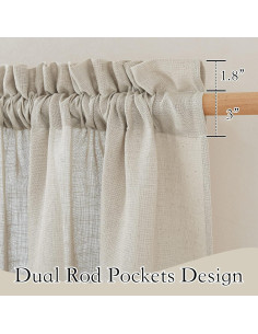 Cortinas Semitransparentes RYB HOME Lino Angora 86.36x160cm 2P 2