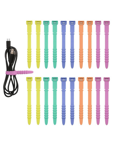 20 Correas Organizadoras de Silicona NQEUEPN para Cables 11.5cm
