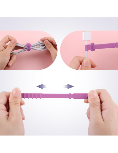 20 Correas Organizadoras de Silicona NQEUEPN para Cables 11.5cm