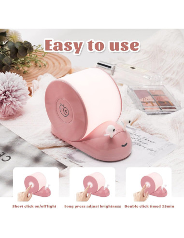 Lámpara de Mesa Caracol QANYI Rosa LED Recargable 800mAh