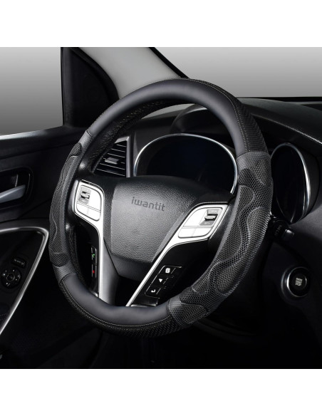 Funda de Volante Iwantit 3D Antideslizante 14.5-15" Negra Funda de Volante Iwantit 3D Antideslizante 14.5-15" Negra