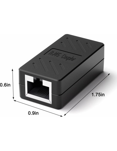 Acoplador RJ45 Dingsun Hembra a Hembra para Ethernet Cat5e/6/7 - Negro