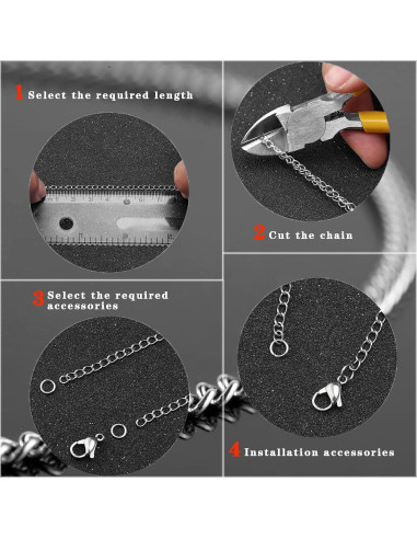 Cadena de Enlace de 16.76m YZDTECH Acero Inoxidable Plata