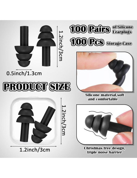 Tapones para Oídos TrelaCo 100 Pares Silicona NRR 29dB Tapones para Oídos TrelaCo 100 Pares Silicona NRR 29dB