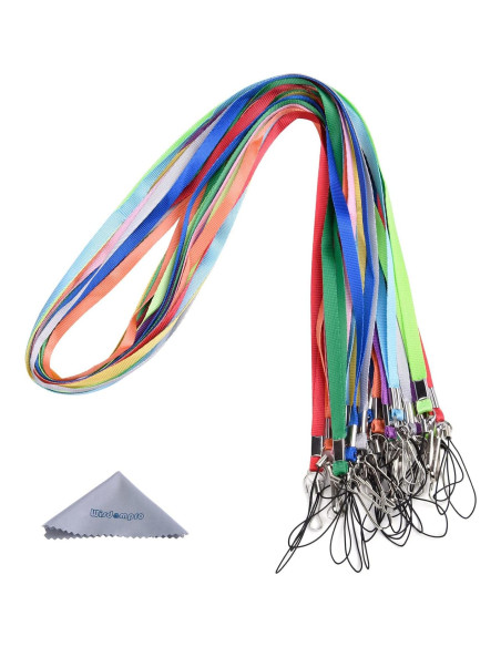 Paquete de 20 Lanyards de Nylon Wisdompro 43 cm con Clip J Paquete de 20 Lanyards de Nylon Wisdompro 43 cm con Clip J