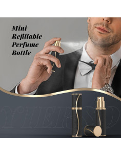 Atomizador de Perfume Rellenable YIERSO 10ml Cuero Negro 2