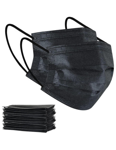 Mascarillas Desechables 3 Capas AKGK 100 Pcs Negra