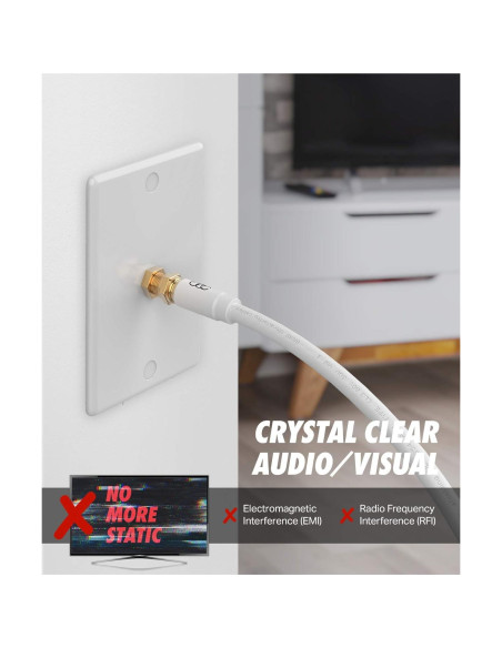 Cable Coaxial RG6 CL3 1.83m Ultra Clarity Cables - 2 Paquetes Cable Coaxial RG6 CL3 1.83m Ultra Clarity Cables - 2 Paquetes