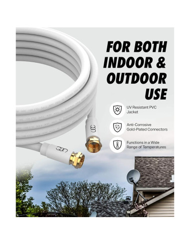 Cable Coaxial RG6 CL3 1.83m Ultra Clarity Cables - 2 Paquetes