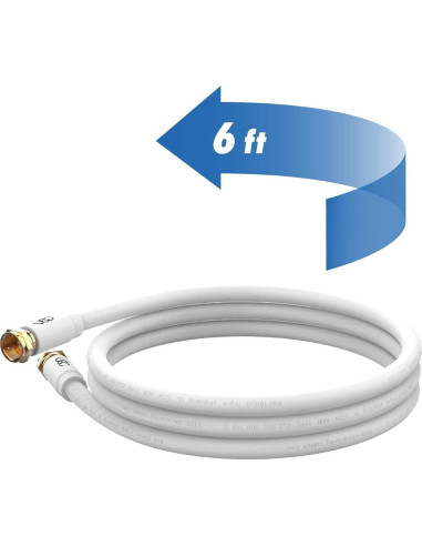 Cable Coaxial RG6 CL3 1.83m Ultra Clarity Cables - 2 Paquetes