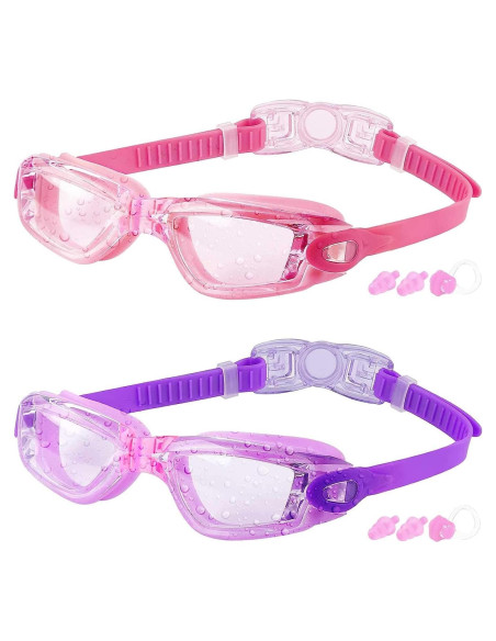Gafas de natación COOLOO para niños, 2 paquetes, 4-16 años Gafas de natación COOLOO para niños, 2 paquetes, 4-16 años
