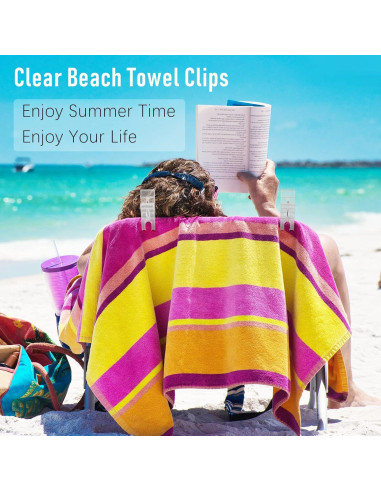 Pinzas para Toallas de Playa Lzttyee - Set de 8 Clips Antiviento