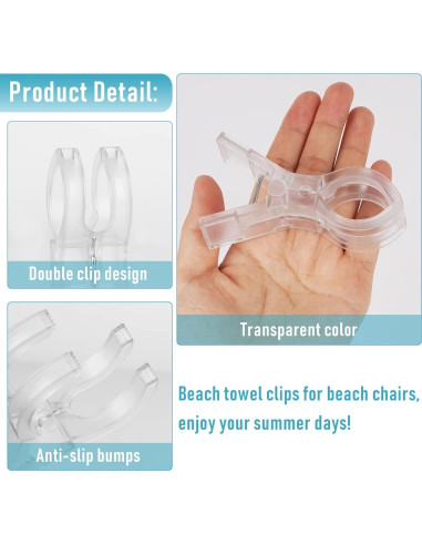 Pinzas para Toallas de Playa Lzttyee - Set de 8 Clips Antiviento