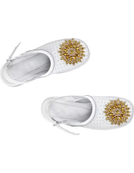 Botón de Flor de Cristal Tnfeeon 11cm con Rhinestones Dorado Botón de Flor de Cristal Tnfeeon 11cm con Rhinestones Dorado