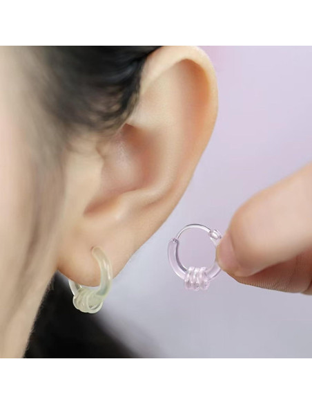 Juego de Retenedores de Oreja y Anillos Nasales Qualima - 12 Pares Hipoalergénicos Juego de Retenedores de Oreja y Anillos Nasales Qualima - 12 Pares Hipoalergénicos