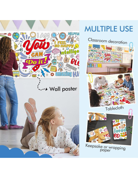 Mantel para Colorear Motivacional JellyPanda 180x60 cm Mantel para Colorear Motivacional JellyPanda 180x60 cm