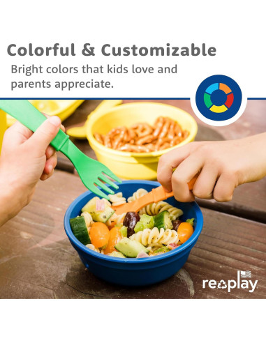 Juego de Utensilios para Niños Re-Play - 8 Piezas Azul 14.7 cm