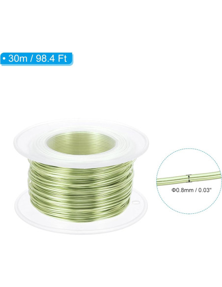 Alambre de Artesanía PATIKIL 0.8mm x 30m Verde Manzana Alambre de Artesanía PATIKIL 0.8mm x 30m Verde Manzana