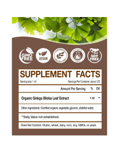 Gotas de Ginkgo Biloba Orgánico KingHealth 118 ml - Vegano 2