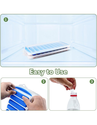 Bandeja de Hielo de Silicona Lily's Home 2PK con Tapa 30x12 cm