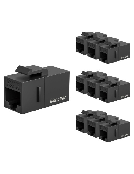Acoplador RJ45 Cat6 Hembra a Hembra Iwillink 10-Pack Negro Acoplador RJ45 Cat6 Hembra a Hembra Iwillink 10-Pack Negro