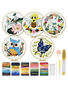 Kit de Bordado TINDTOP para Principiantes Adultos - 5 Piezas