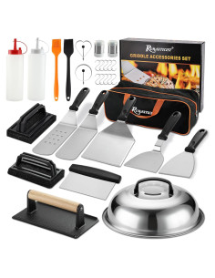 Juego de Accesorios para Plancha 19 Piezas ROMANTICIST - Incluye Espátulas y Raspador