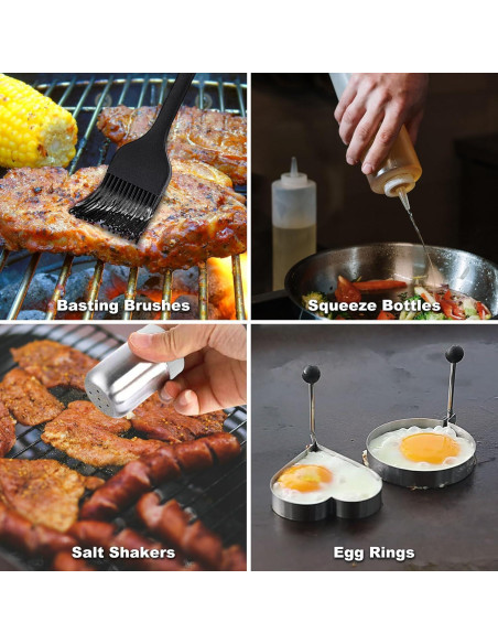 Juego de Accesorios para Plancha 19 Piezas ROMANTICIST - Incluye Espátulas y Raspador Juego de Accesorios para Plancha 19 Piezas ROMANTICIST - Incluye Espátulas y Raspador