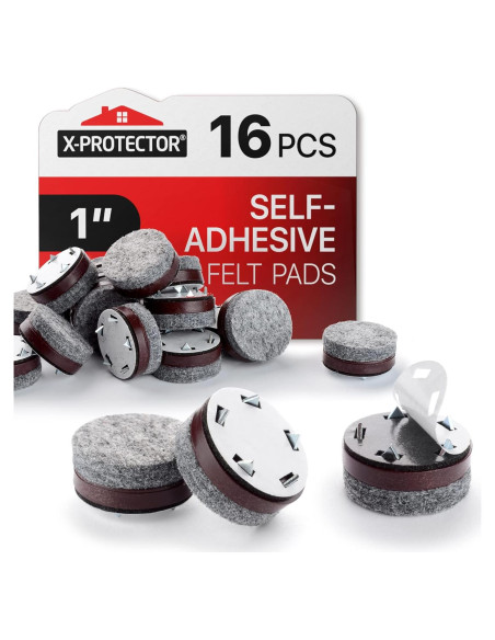 Almohadillas de Fieltro X-Protector 16 PCS con Púas 2.54 cm Almohadillas de Fieltro X-Protector 16 PCS con Púas 2.54 cm