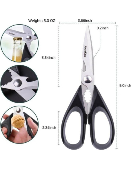 Tijeras de Cocina ARCHIKING 22.86cm Acero Inoxidable con Funda Tijeras de Cocina ARCHIKING 22.86cm Acero Inoxidable con Funda