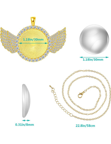 Set 27 Piezas Bandejas Colgantes Hicarer con Bezel Oro