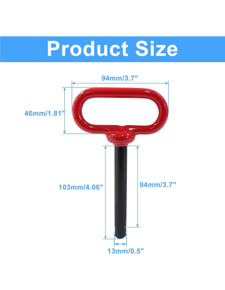 Pasador y Clip de Enganche Bonsicoky 1.27 x 23.4 cm para Remolque Pasador y Clip de Enganche Bonsicoky 1.27 x 23.4 cm para Remolque