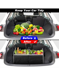 Organizador de Maletero de Coche GPUSFAK Negro 2 Compartimentos 2
