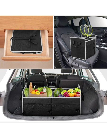 Organizador de Maletero de Coche GPUSFAK Negro 2 Compartimentos Organizador de Maletero de Coche GPUSFAK Negro 2 Compartimentos