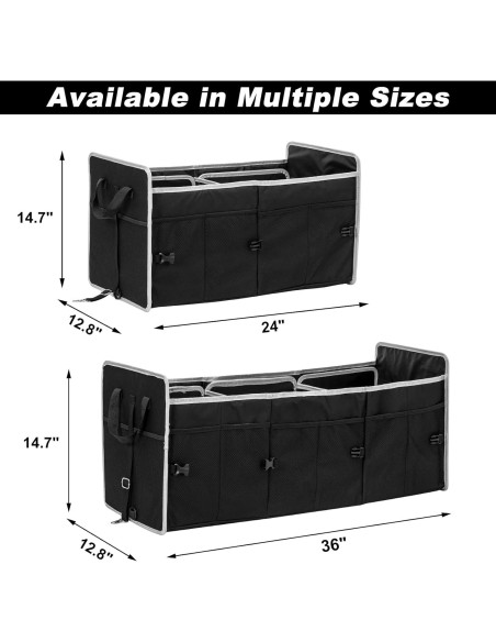 Organizador de Maletero de Coche GPUSFAK Negro 2 Compartimentos Organizador de Maletero de Coche GPUSFAK Negro 2 Compartimentos