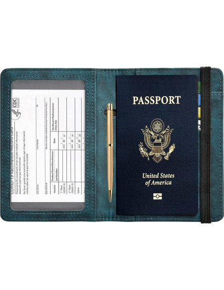 Soporte para Pasaporte y Tarjeta de Vacunación HerriaT Azul Soporte para Pasaporte y Tarjeta de Vacunación HerriaT Azul