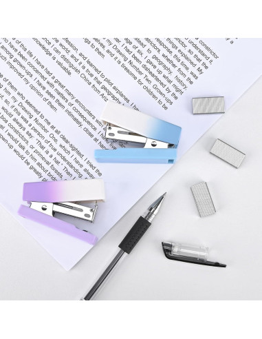 Grapadora Mini Temiary 2 Pcs con 800 Grapas Estándar 24/6